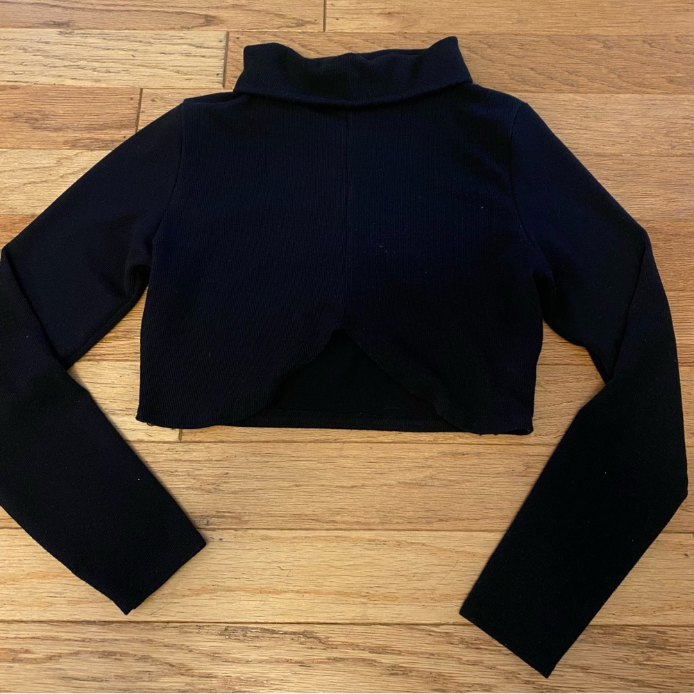 Nasty Gal Womens US size 10 cropped black high neck long sleeve sweater
